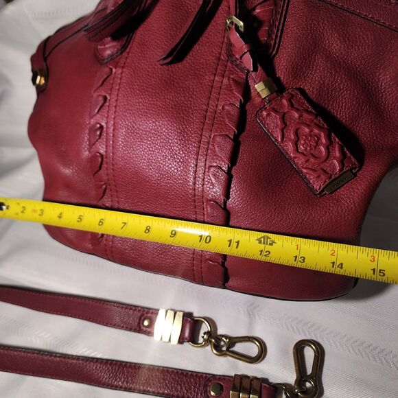 orYANY Cassie Raspberry Pebbled Leather XL Satchel Bag Detachable Shldr Strap - Picture 13 of 16
